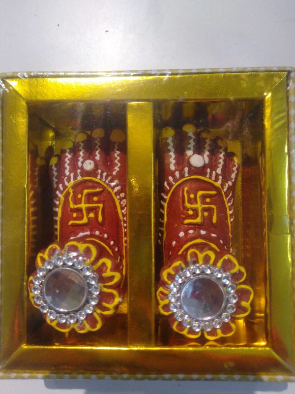 Thờ Cúng COLORED LAXMI CHARAN (PAIR)